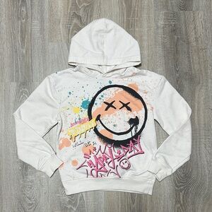 H&M Smiley World White Graphic Hoodie for Kids